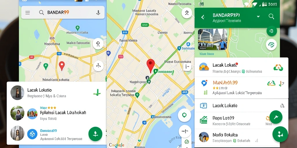 Tampilan antarmuka aplikasi BANDAR99 untuk pelacakan lokasi.