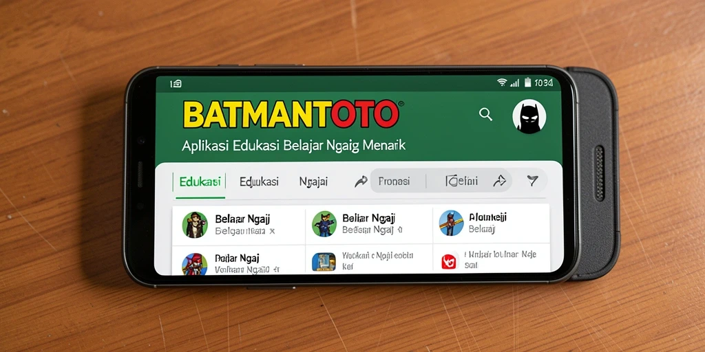 Tampilan antarmuka aplikasi BATMANTOTO untuk Belajar Ngaji yang interaktif dan menarik.
