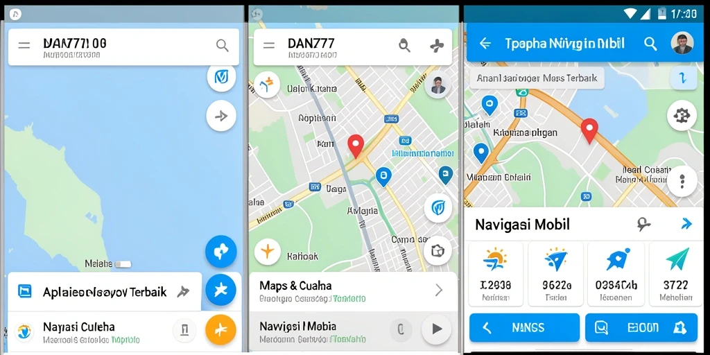 Tampilan antarmuka aplikasi Navigasi Mobil DAN777 yang intuitif.