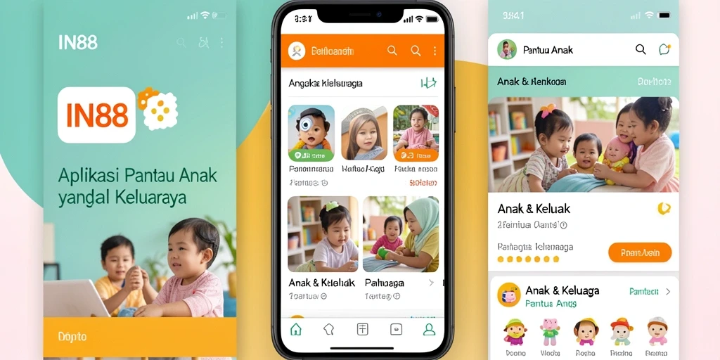 Antarmuka utama aplikasi IN88 untuk memantau anak.