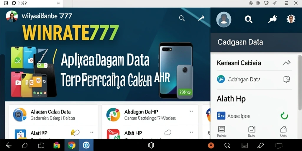 Antarmuka sederhana dan fungsional dari aplikasi Cadangan Data WINRATE777.